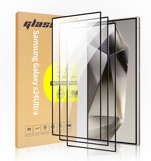 3 Pack Tempered Glass Screen Protector Applicable for Samsung Galaxy S24 Ultra 5G 6.8inch, Support Fingerprint ID Friendly Tempered Glass Screen P...