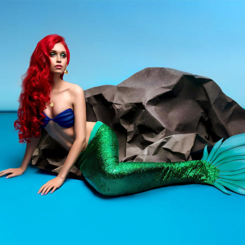 Cunno Mermaid Jewelry Set for Women Mermaid Gold Shell Necklace and Gold Seashell Earrings Dangle Drop for Halloween Costume Sea Witch Mermaid Pen...