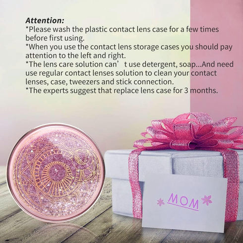Contact Lens Case, Bling Stars Cute Contact Lenses Holder Travel Kit with Remover Tool Tweezers Solution Bottle Mirror Portable Contacts Storage C...