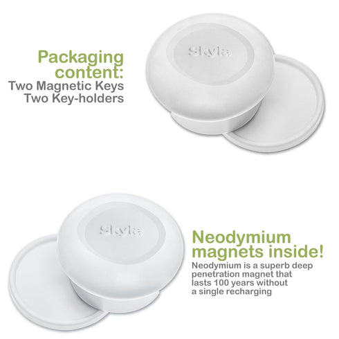 SKYLA HOMES Magnetic Cabinet Locks Baby Proofing Child Safety - The Safest Quickest and Easiest Multi-Purpose 3M Adhesive Child Proof Latches, No ...