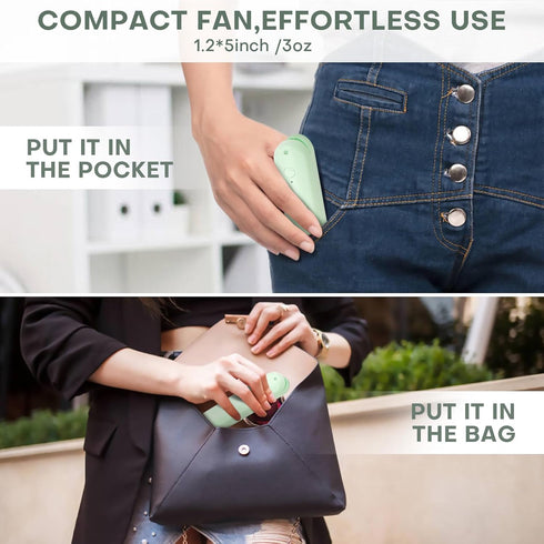 Nezylaf Handheld Mini Fan?Portable Small Pocket Fan?Rechargeable Personal Fan with Power Bank 2000mAh, Travel Essentials for Women...