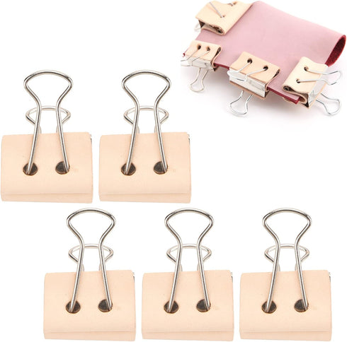 5PCS Clips Large Protective Leather Clips Strong and and Reusable for Office Home School...