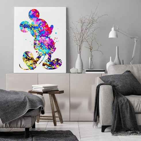 DIY Oil Painting Paint by Number Kits for Adults Kids Beginner, Colorful Animals Painting on Canvas Without Frame, Color Mouse 16x20inch...