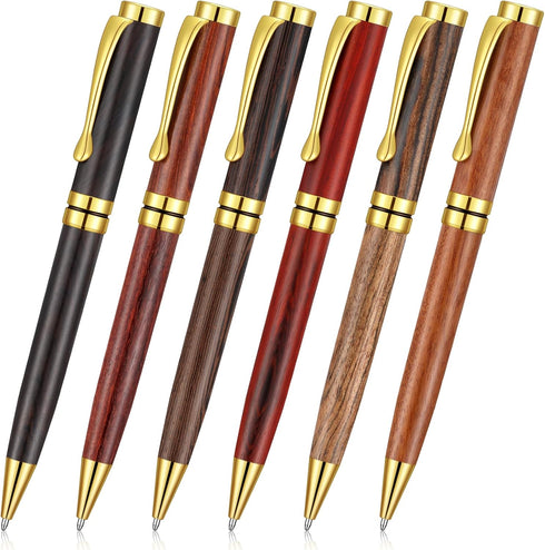 Yeaqee Luxury Wood Ballpoint Pens 1.0mm Elegant Fancy Writing Pens Wooden Black Ink Pens Graduation Gift Pen for Men Women Employee Teacher Journa...