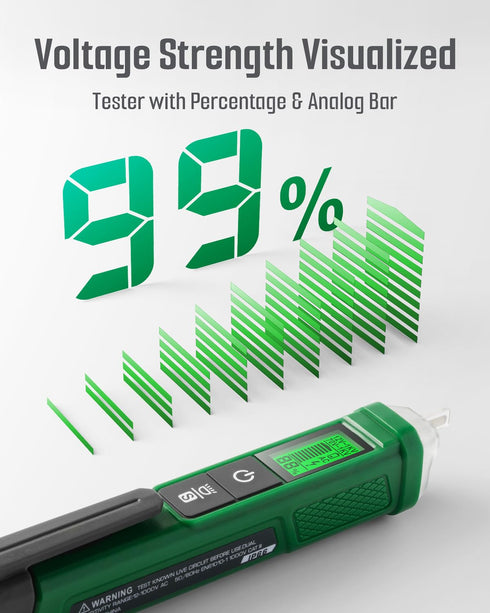 Voltage Tester, TESMEN TN-213 Non-Contact Voltage Tester, Electrical Tester, AC 12V-/70V-1000V, Dual-Range, LCD Display in Percentage, Buzzer Alar...