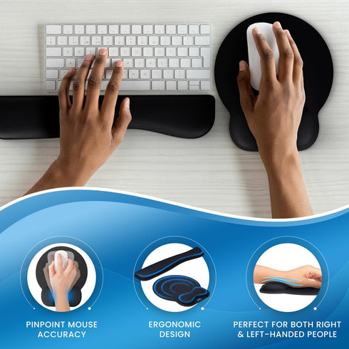 Wrist Rest with Ergonomic Mouse Pad - Memory Foam Desk Cushion for Carpal Tunnel by Everlasting Comfort...