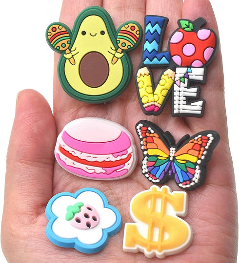 YEALQU 100PCS Random Different Pencil Topper Decoations Cute PVC Pencil Toppes Lovely Black Clip Pencil Decoration Accessories for Pupil/Junior St...