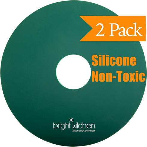 2 Silicone Dehydrator Sheets NON-Toxic for Nesco Round Dehydrators Fruit Roll Up Fruit Leather Circle ReUsable Flexible Non Stick - 2 FLAT Sheets...