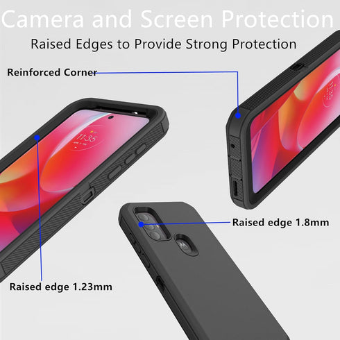 for Motorola Moto G Play 2023 Case, Heavy Duty Defender Case Shockproof Dustproof Protection 3 in 1 Rugged Phone Cover for Moto G Play 2023/ Moto ...