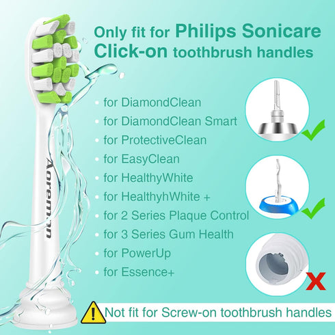 Aoremon Toothbrush Replacement Heads Compatible with Philips Sonicare DiamondClean 2 Series 3 Series ProtectiveClean FlexCare HealthyWhite 4100 51...