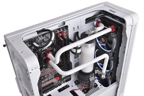 Thermaltake Pacific Red 4 Build-In O-Rings C-ProG1/4 PETG 16mm OD Compression Fitting CL-W209-CU00RE-A...