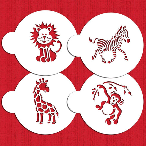 Designer Stencils Jungle Animals Cookie, Beige/Semi-Transparent, Fits 3" circle...