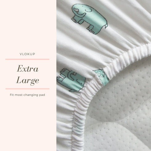 Baby Changing Pad Cover Set Muslin, Portable Contoured Diaper Change Pad Sheet for Boys and Girls by Vlokup, Flamingo...