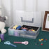 BTSKY Clear Plastic Storage Box with Removable Tray Multipurpose Stationery Storage Box with Handle Handy Sewing Box Art Craft Supply Organizer Ho...