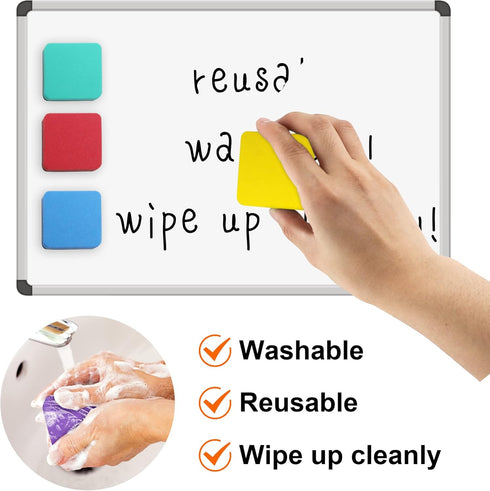 Mini Dry Erase Erasers, 48 Pack Magnetic Whiteboard Eraser for kids, Chalkboard Cleansers for Classroom, Home and Office (4 Colors)...