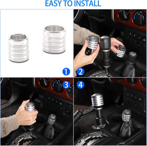 Suitable for Toyota FJ Cruiser 2007-2021 Gear Shifter Head Cover, Aluminum Alloy Gear Shift Knob Cover Interior Gear Shifter Head Decoration Prote...