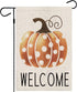 Fall Garden Flag?Welcome Pumpkin Fall Flag 12X18inch?Double Faced Linen Material ?Outdoor Fall Decor?Farmhouse Welcome Banner Pumpkin Decor...