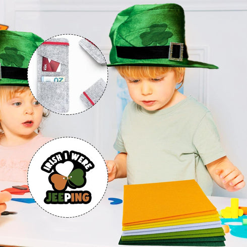 Jtnohx Felt, 3mm Thick Felt Sheets, 8"x12" Felt Fabric for Crafts, 10 Pcs Hard Stiff Color Felt for Sewing Holiday & DIY (Irish Day Colors Series?...