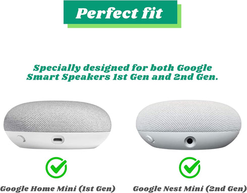 Sintron 2X Outlet Wall Mount Holder for Google Nest Mini and Google Home Mini, A Space-Saving Accessories with Cord Management for Google Smart Sp...