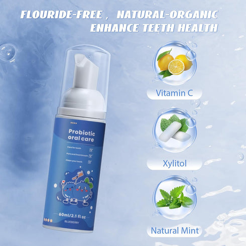 Fluoride Free Foam Kids Toothpaste - ELOTAME Natural Teeth Clean and Whitening Toothpaste with 4 Pack Mix Mint Flavor, Organic Travel Toothpaste f...