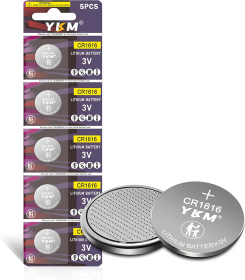 5 Pack CR1616 Battery DL1616 ECR1616 1616 3V Lithium Coin Cell Battery Replacement for Car Remote Key Fob Watch Scale Button Battery...
