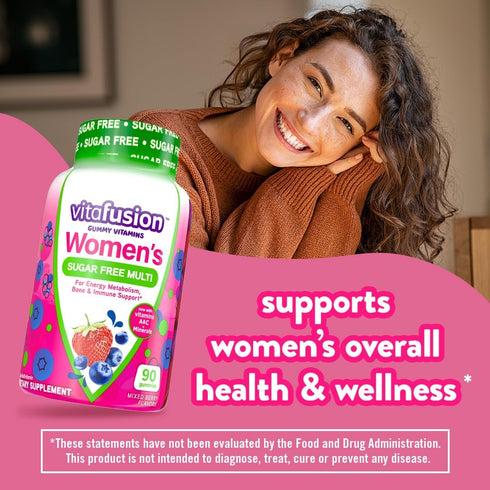 Vitafusion Women’s Sugar Free Daily Multivitamin Supplement, Adult Gummy Vitamin for Energy, Bone & Immune Support*, 90 Count...