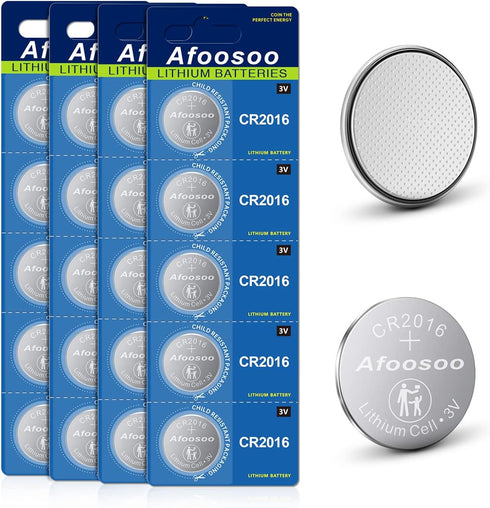 CR2016 3V Lithium Coin Battery – 20 Pack CR 2016 Cells Batteries 3 Volt for Car Remote Control Toyota Camry RAV4 Key Fob Timex Watch Garage Door o...