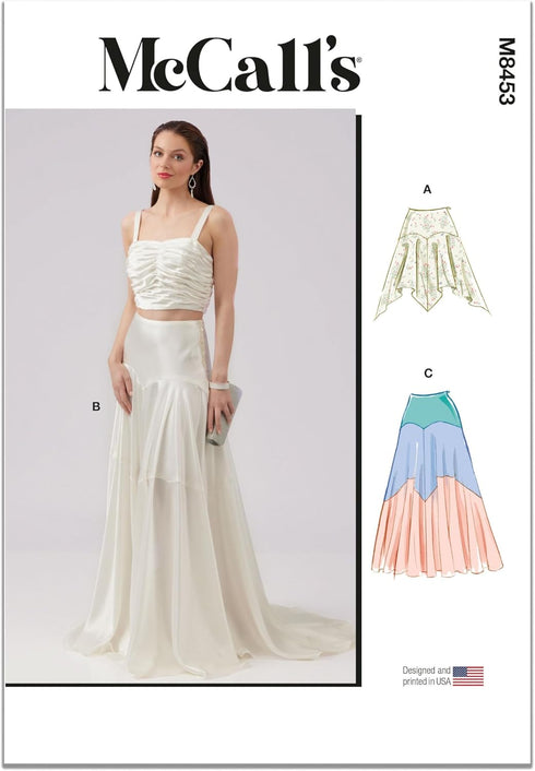 McCall's Misses' Skirt in Two Lengths Sewing Pattern Packet, Design Code M8453, Sizes 8-10-12-14-16, Multicolor...