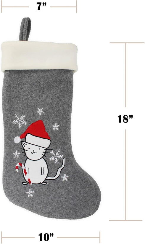 BambooMN 2 Piece Set 18" Classic Personalized Embroidered Sequined Animal Christmas for Kids, Parents, Family and Pets, Style Assortment 92...