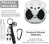 Compatible with Apple AirPods 3rd Generation Case Cover with Cleaner Kit and Cute Panda Keychain, Glow in The Dark Airpods 3 Case 3D Funny Anime C...
