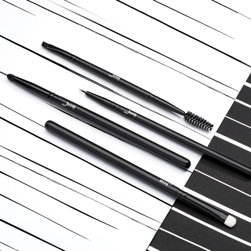 Jessup Makeup Brush Set 10pcs Black Make up Brushes Set Professional with Natural Synthetic Hair for Foundation Blending Blush Concealer Eyeshadow...