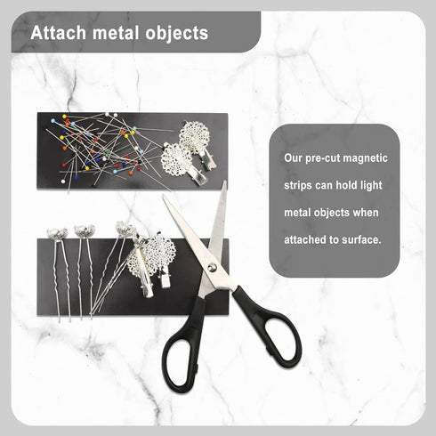 Magnetic Strips with 3M Strong Adhesive Backing (5.9 x 2.35 inches) Magnetic Tape with Adhesive Backing Heavy Duty Magnet Strips for Refrigerator ...