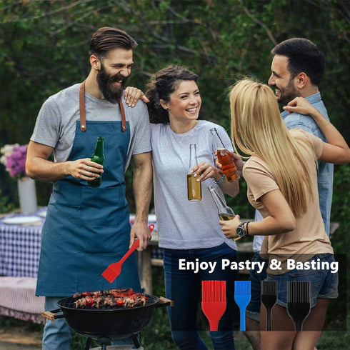 Silicone Basting Pastry Brush Set 4 Pack Heat Resistant Spread Oil Butter Sauce for BBQ Grill Barbeque Kitchen Baking Cooking Pastries, 2 Large & ...