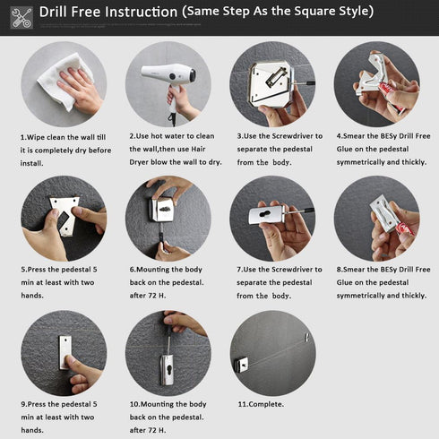 BESy Retractable Clothesline SUS304 Stainless Steel Clothes Dryer with Adjustable Rope String Hotel Style Heavy Duty, Drill Free or Screw Wall Mou...