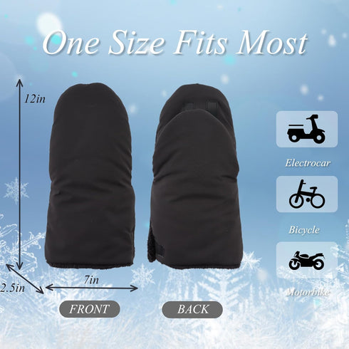 Zsedrut Stroller Gloves Universal Winter Anti-Freeze Stroller Mittens Water Repellent Hand Warmer Muff Fleece Lined,Winter Stroller Accessories (B...