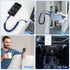 Coiled USB C to USB C and Lightning Cable 2 in 1 - Curly USB C Cable Car Charger Cord Android Auto Apple Carplay Cable [60W Fast Charging & Data S...