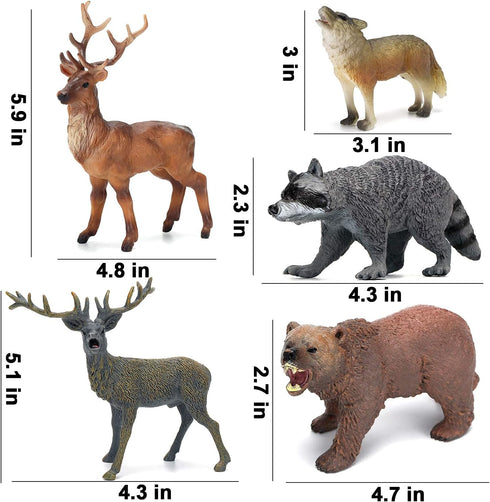 Forest Animals Figurines Toys, 10PCS Realistic Plastic Wild Woodland Animals Figures Playset, Cake Toppers Birthday Gift for Kids Children Toddler...