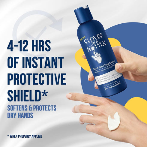 Gloves In A Bottle Psoriasis Eczema Relief Cream - Shielding Lotion for Women, Men, Baby - Cracked Hands Repair Cream - Dermatitis Rash and Itchy ...