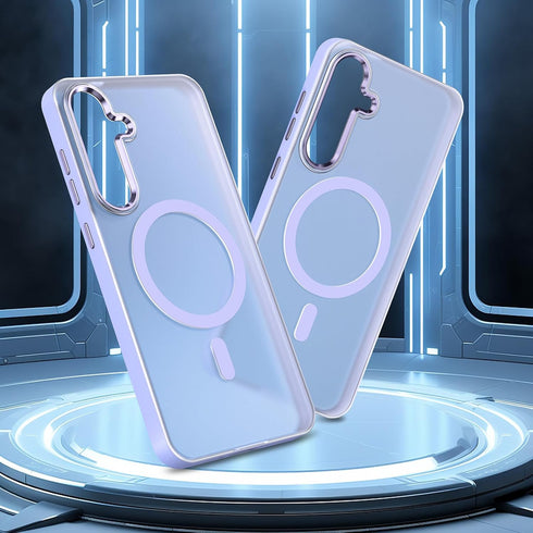 MILPROX Magnetic Case for Samsung Galaxy S24, ?Free Screen Protector? ?Compatible with MagSafe? Metal Frame Lens & Button Translucent Matte Back? ...