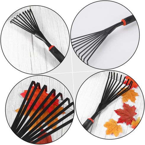 LIOOBO 2pcs 9 Tooth Rake Leaf Rake 9 Root Garden Rake Gardening Rake Garden Rake Gardening Tools Handheld Rake...