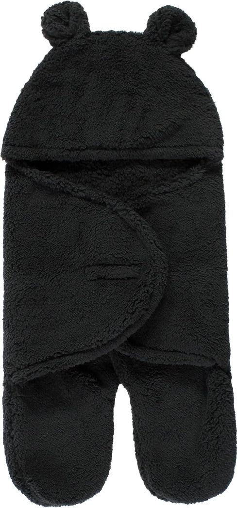 Hudson Baby Unisex Baby Animal Sherpa Baby Outdoor Stroller Sack Wrap, Black, One Size...