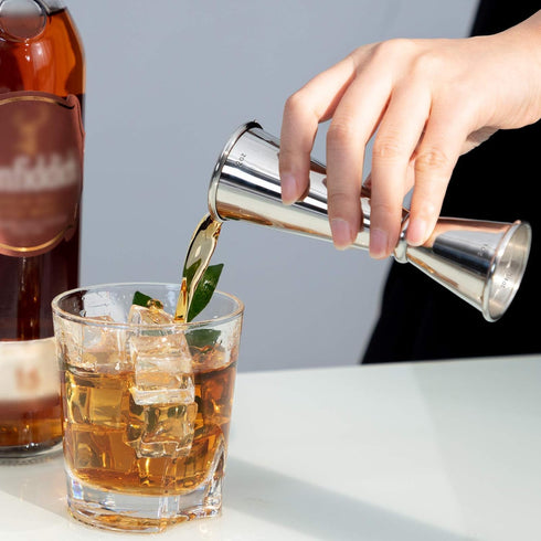Homestia Jigger for Bartending, Double Cocktail Jigger Japanese Premium 304 Stainless Steel Heavy-Duty Jigger 2 OZ 1 OZ with Measurements Inside f...