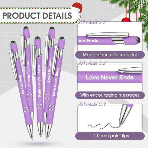12 Pcs Inspirational Ballpoint Pens Funny Pen Quotes Pen Motivational Encouraging Screen Touch Stylus Pen for Office Colleague Coworker, Black Ink...