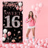 Sweet 16 Birthday Door Banner Backdrop, Happy 16th Birthday Decorations for Girls, Sweet Sixteen Door Cover Rose Gold, 16 Door Poster Sign Birthda...