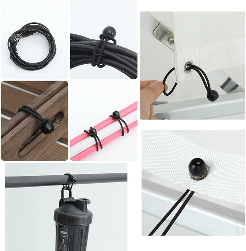 12 Pcs Patio Umbrella Bungee Cords with Balls Securing Straps,18 x 1 inches Black Reusable Patio Umbrella Strap?Multipurpose Securing Straps...