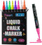 Extra Fine Tip Chalk Markers (8 Pack 1mm Point), Liquid Chalk Pens - Dry Erase Marker Pens for Blackboard, Chalkboards, Windows, Glass, Bistro, Ca...