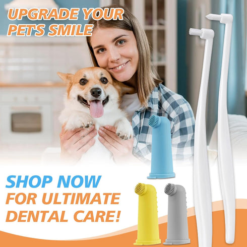 Pet Dental Care Kit: Complete Oral Hygiene with Specialized Brushes, Latest Thumb Brush Design, and Vibrant Colors!...