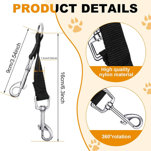 Frienda 5 Pcs Braided Poly Collar Backup Dog Collar Clip Double Ended Nylon Dog Connector Strap Collar Backup Clip Safety Clip for Dog Harness Lar...