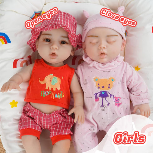 Full Silicone Doll Clothes Outfits for 17.7"- 18.5", Reborn Baby Doll Qute Suit Accesories Set - Newborn Girl Boy Baby Clothing Gifts Set - RedEle...