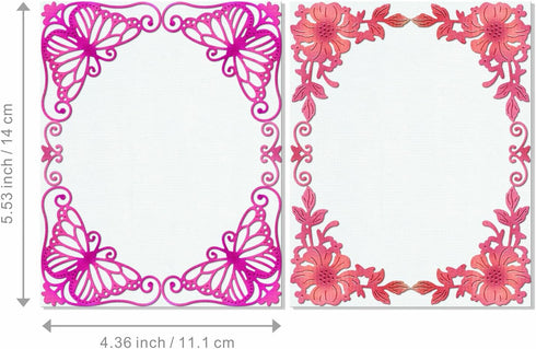 Butterfly Corner Decoration Frame Die Cuts for Card Making, Paper Embossing Metal Cutting Dies Kit Templates, Storage Pockets Supplies, Photo Fram...